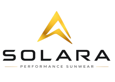SOLARA Performance Sunwear logo with a gold triangle on a white background